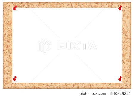 固定在軟木板上的紙的框架插圖 固定在軟木板上的紙的框架插圖 130829895