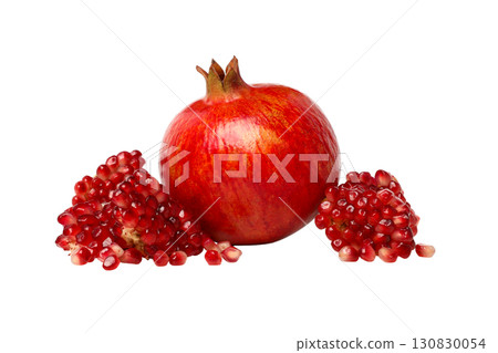 Pomegranate seeds on white background, isolated, PNG Pomegranate seeds on white background, isolated, PNG 130830054