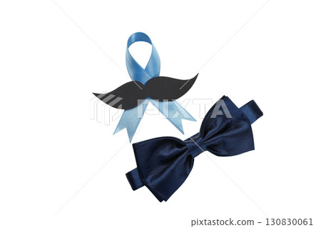 Ribbon with mustache denotes prostate awareness, isolated, PNG Ribbon with mustache denotes prostate awareness, isolated, PNG 130830061
