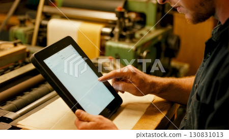 A young professional using a tablet during a workshop. Digital learning, professional development, technology 130831013
