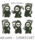 Halloween Grim Reaper Illustration Set (Vector) 130831187