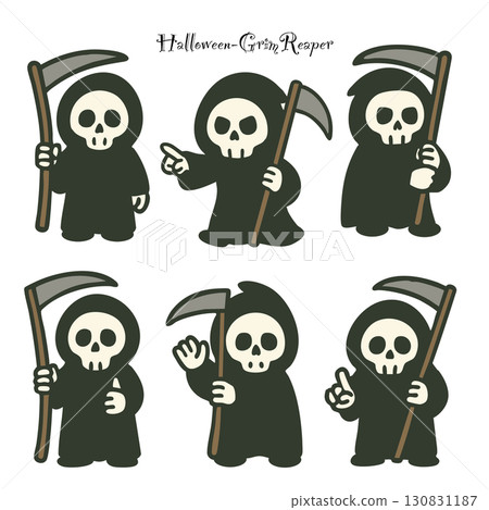 Halloween Grim Reaper Illustration Set (Vector) Halloween Grim Reaper Illustration Set (Vector) 130831187