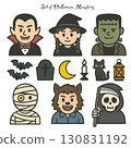 Halloween monsters and item illustration set (vector material) 130831192