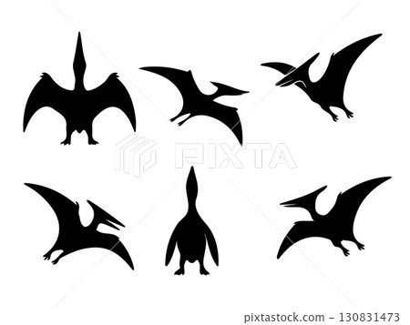 Pteranodon silhouette set illustration 130831473