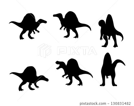 Spinosaurus silhouette set illustration Spinosaurus silhouette set illustration 130831482