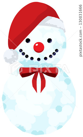 Two-tiered snowman and lots of fun decorations 130831666