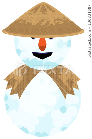 Two-tiered snowman and lots of fun decorations 130831687