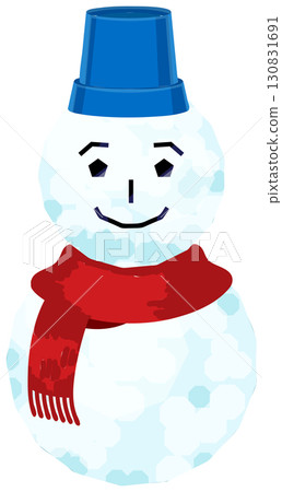 Two-tiered snowman and lots of fun decorations 130831691