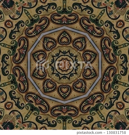 Turkish embroidery and batik art work for screen printing carpet, rug, fabric, tiles and flooring. Pattern design for the home decor, wrapping paper, curtains, wall covering etc 130831758