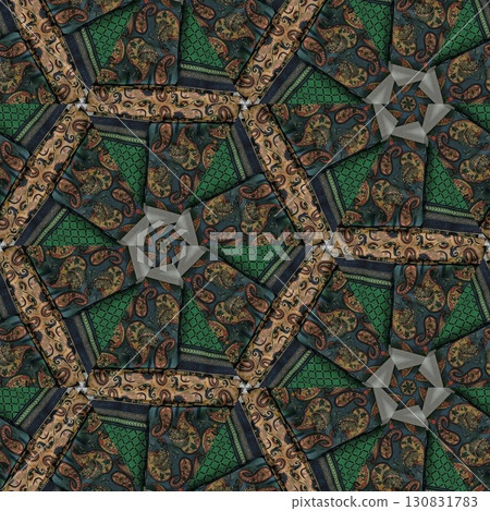Turkish embroidery and batik art work for screen printing carpet, rug, fabric, tiles and flooring. Pattern design for the home decor, wrapping paper, curtains, wall covering etc 130831783