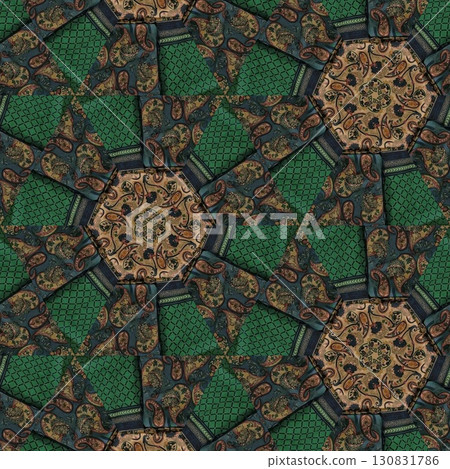 Turkish embroidery and batik art work for screen printing carpet, rug, fabric, tiles and flooring. Pattern design for the home decor, wrapping paper, curtains, wall covering etc 130831786