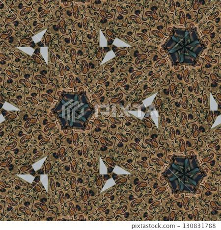 Turkish embroidery and batik art work for screen printing carpet, rug, fabric, tiles and flooring. Pattern design for the home decor, wrapping paper, curtains, wall covering etc 130831788