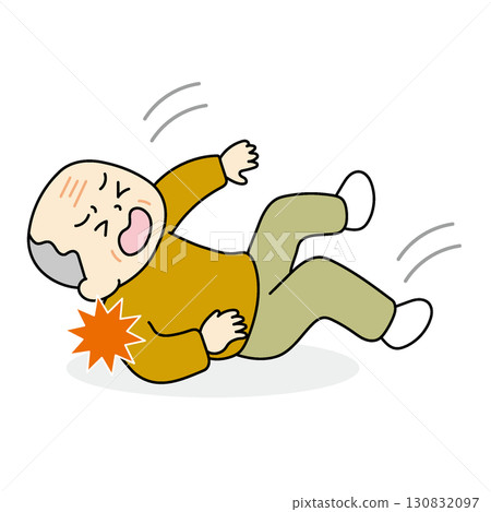 跌倒的老年人 跌倒的老年人 130832097