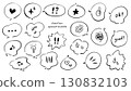 Hand-drawn emotion speech bubble icon set (monochrome) 130832103