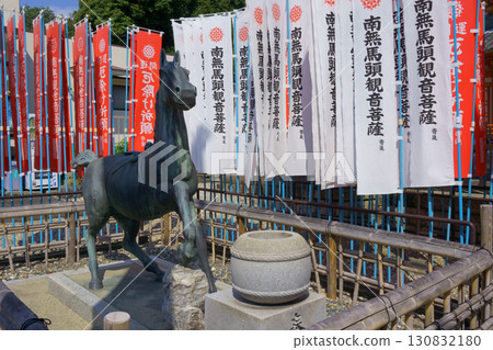 Ryusenji Temple: Horse statue in front of the Niomon Gate, Owari Four Kannon Ryusenji Temple: Horse statue in front of the Niomon Gate, Owari Four Kannon 130832180