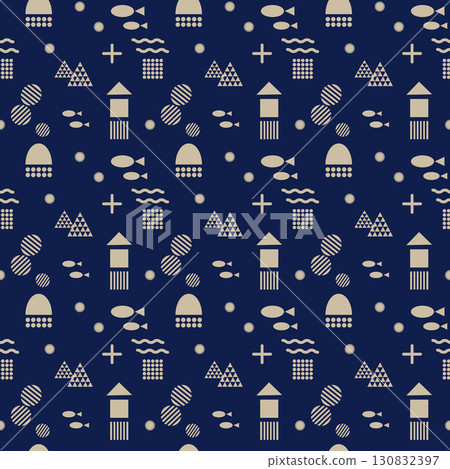 Ocean seamless pattern background (night sea) Ocean seamless pattern background (night sea) 130832397