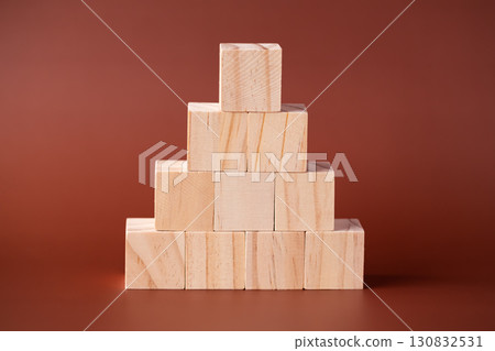 Wooden cubes pyramid Wooden cubes pyramid 130832531
