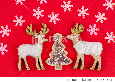 Deers and fir tree Deers and fir tree 130832545