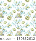 Olives and olive oil seamless pattern background in watercolor style featuring elements of Italian cuisine nature and beauty ideal for wallpaper 130832612