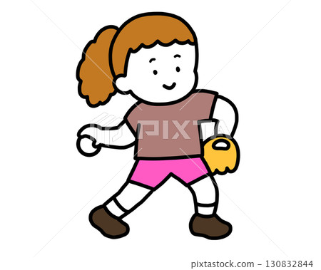 扔球的女孩 130832844