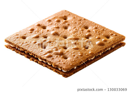 Crispy square biscuit sandwich with cream filling. AI-generated item 130833069