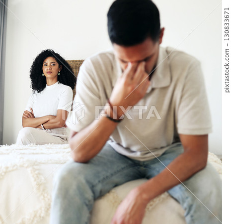 Divorce, sad and couple breakup or fighting in a bedroom unhappy with relationship due o cheating in a home or house. Woman, man or people with stress arguing in sadness due to infidelity Divorce, sad and couple breakup or fighting in a bedroom unhappy with relationship due o cheating in a home or house. Woman, man or people with stress arguing in sadness due to infidelity 130833671