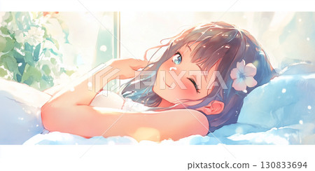 放鬆的女孩 130833694