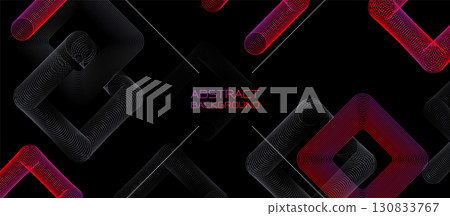 Red and black modern minimal trendy abstract background with square linear lines. Futuristic digital technology concept Red and black modern minimal trendy abstract background with square linear lines. Futuristic digital technology concept 130833767