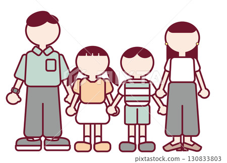Flat design parent and child illustration 130833803