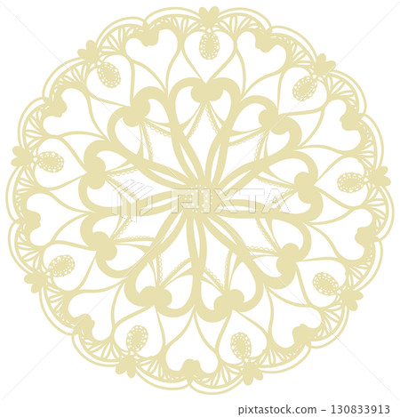 Light yellow cute lace illustration 130833913