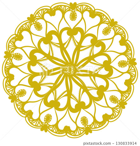 黃色可愛蕾絲插畫 黃色可愛蕾絲插畫 130833914