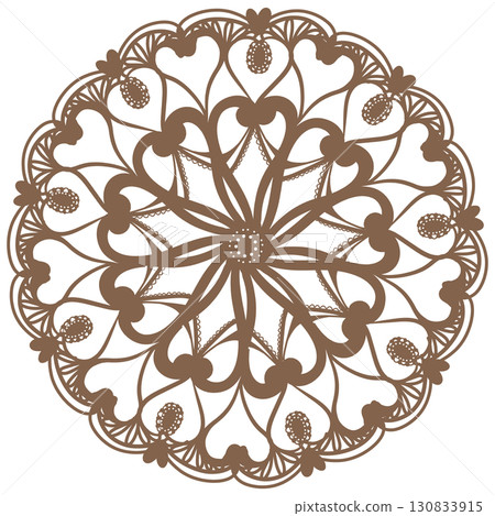 Brown cute lace illustration 130833915