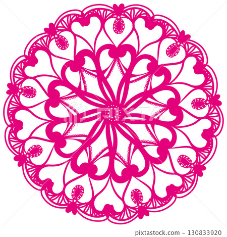A cute lace illustration in vibrant pink A cute lace illustration in vibrant pink 130833920