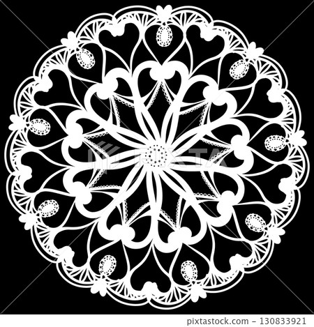 White cute lace illustration 130833921