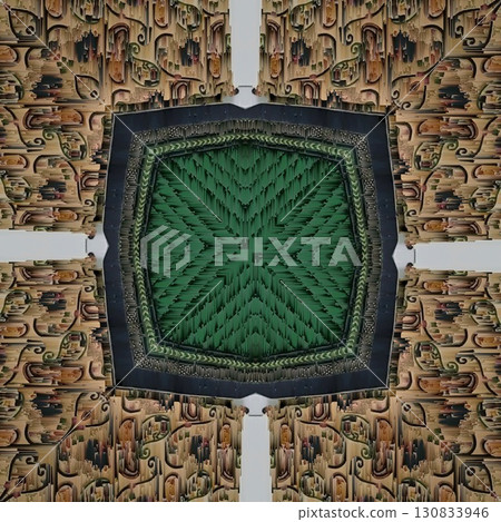 Turkish embroidery and batik art work for screen printing carpet, rug, fabric, tiles and flooring. Pattern design for the home decor, wrapping paper, curtains, wall covering etc 130833946