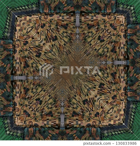 Turkish embroidery and batik art work for screen printing carpet, rug, fabric, tiles and flooring. Pattern design for the home decor, wrapping paper, curtains, wall covering etc 130833986