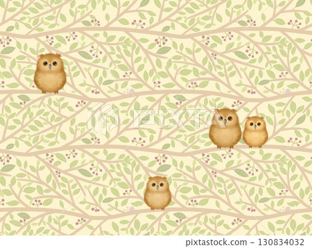 貓頭鷹棲息在樹枝上 I-2 貓頭鷹棲息在樹枝上 I-2 130834032