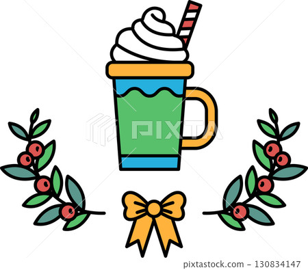 A cup of coffee with whipped cream A cup of coffee with whipped cream 130834147