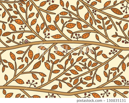 Seamless pattern of tree branches (Autumn) J-2 Seamless pattern of tree branches (Autumn) J-2 130835131