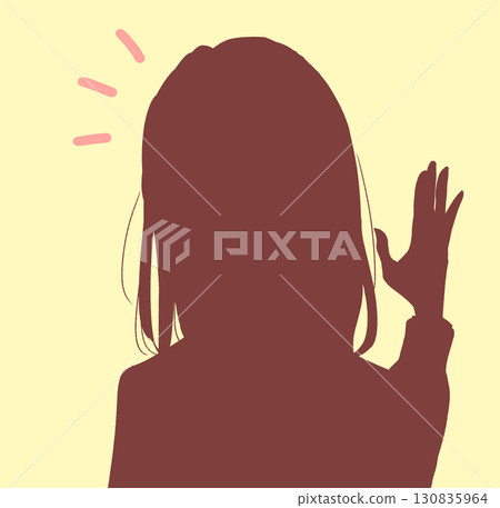 女學生舉手剪影 130835964