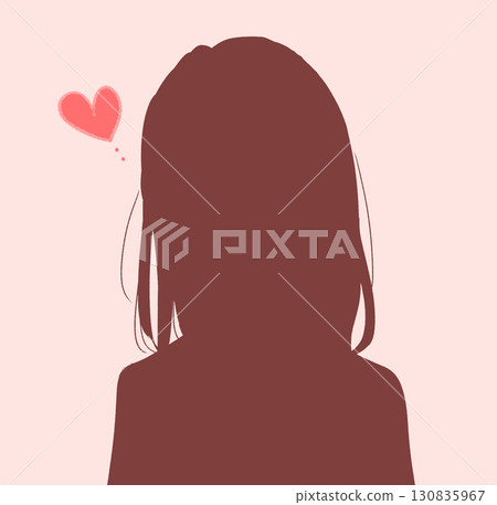 Female student love silhouette Female student love silhouette 130835967