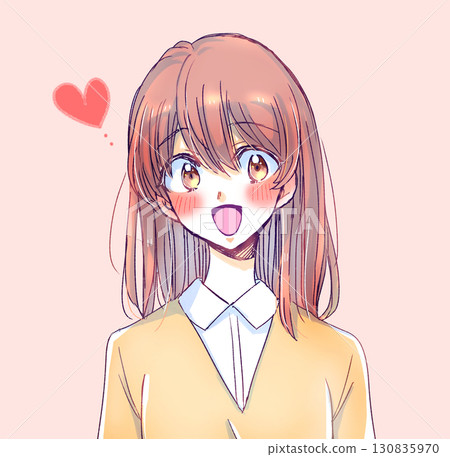 Smiling female student love 130835970