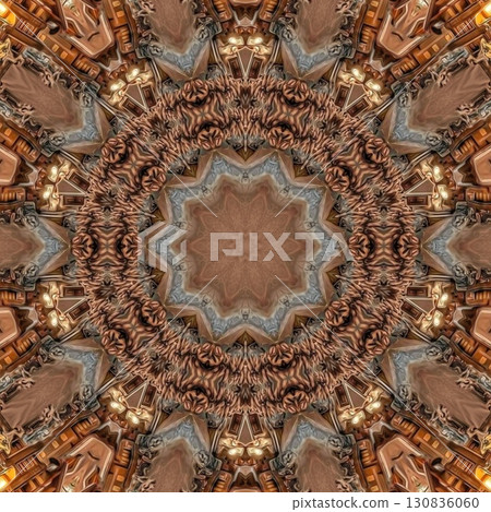 Artistic print design with candle lights sparkling shadow effects for celebrating Jews Hanukkah festival. Decorating art for table cloth, banner, poster, invitation card, flyer background printing 130836060