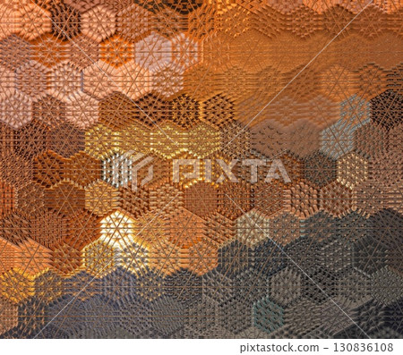 Artistic print design with candle lights sparkling shadow effects for celebrating Jews Hanukkah festival. Decorating art for table cloth, banner, poster, invitation card, flyer background printing 130836108