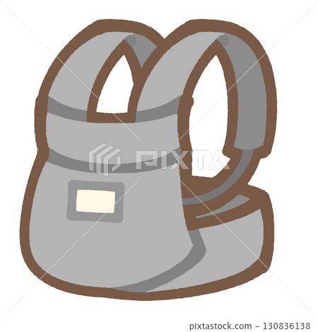 Simple and cute baby carrier icon illustration material 130836138