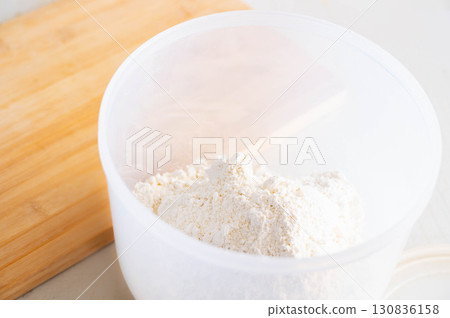 Flour in a bowl 130836158