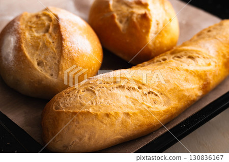 Baked homemade bread 130836167