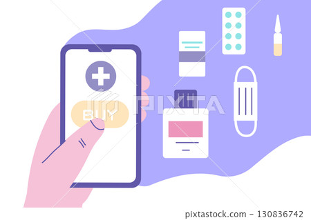 Online pharmacy mobile application concept Online pharmacy mobile application concept 130836742