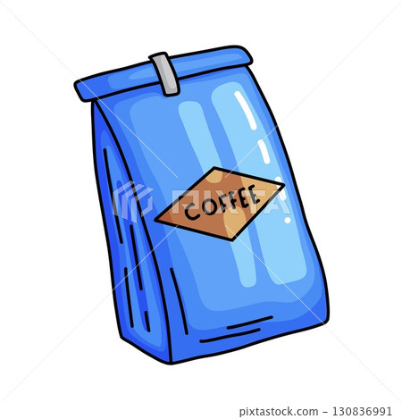 Coffee Bag Hand Drawn Doodle Illustration 130836991