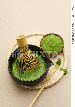 Matcha Tea Preparation. A traditional matcha setup 130837546